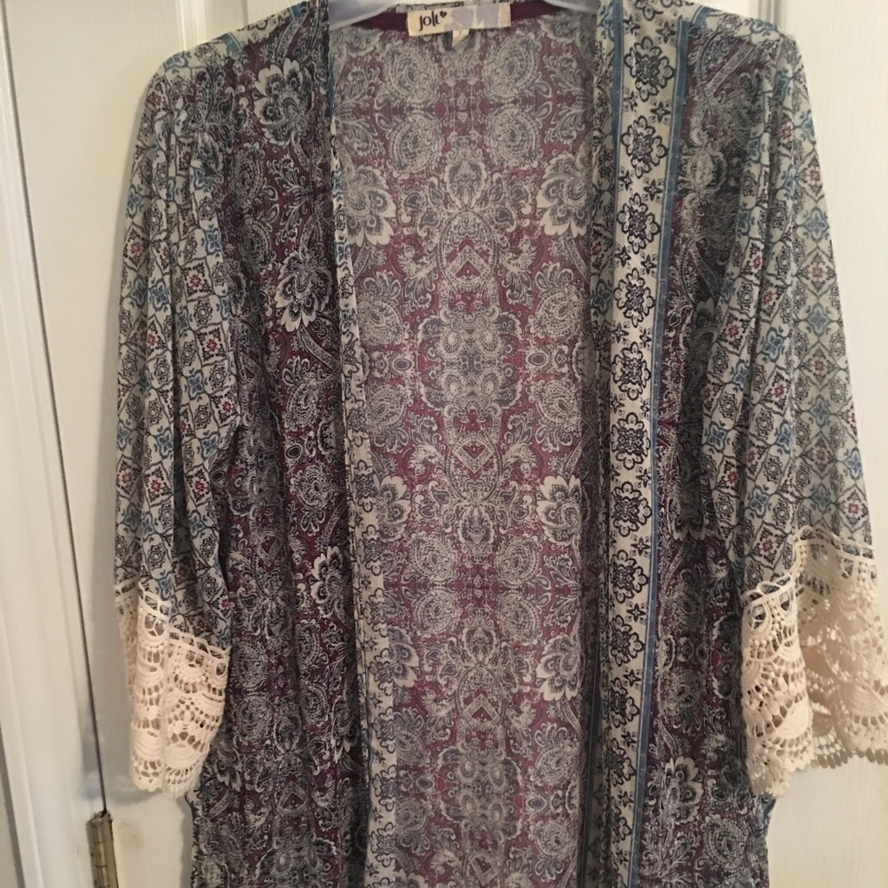 Crochet trim Kimono